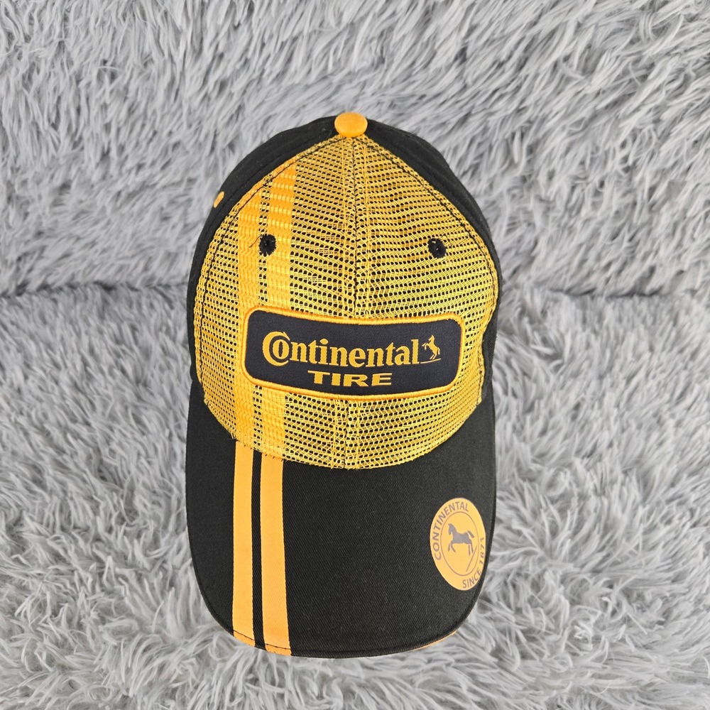 Continental Tire Black Yellow Mesh Trucker‎ Hat Baseball Cap One Size Fits All